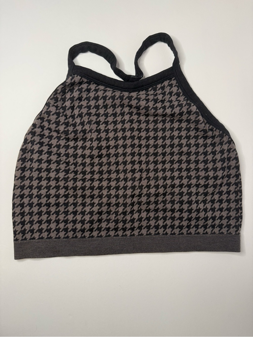 Colsie Black and Gray Houndstooth Bralette